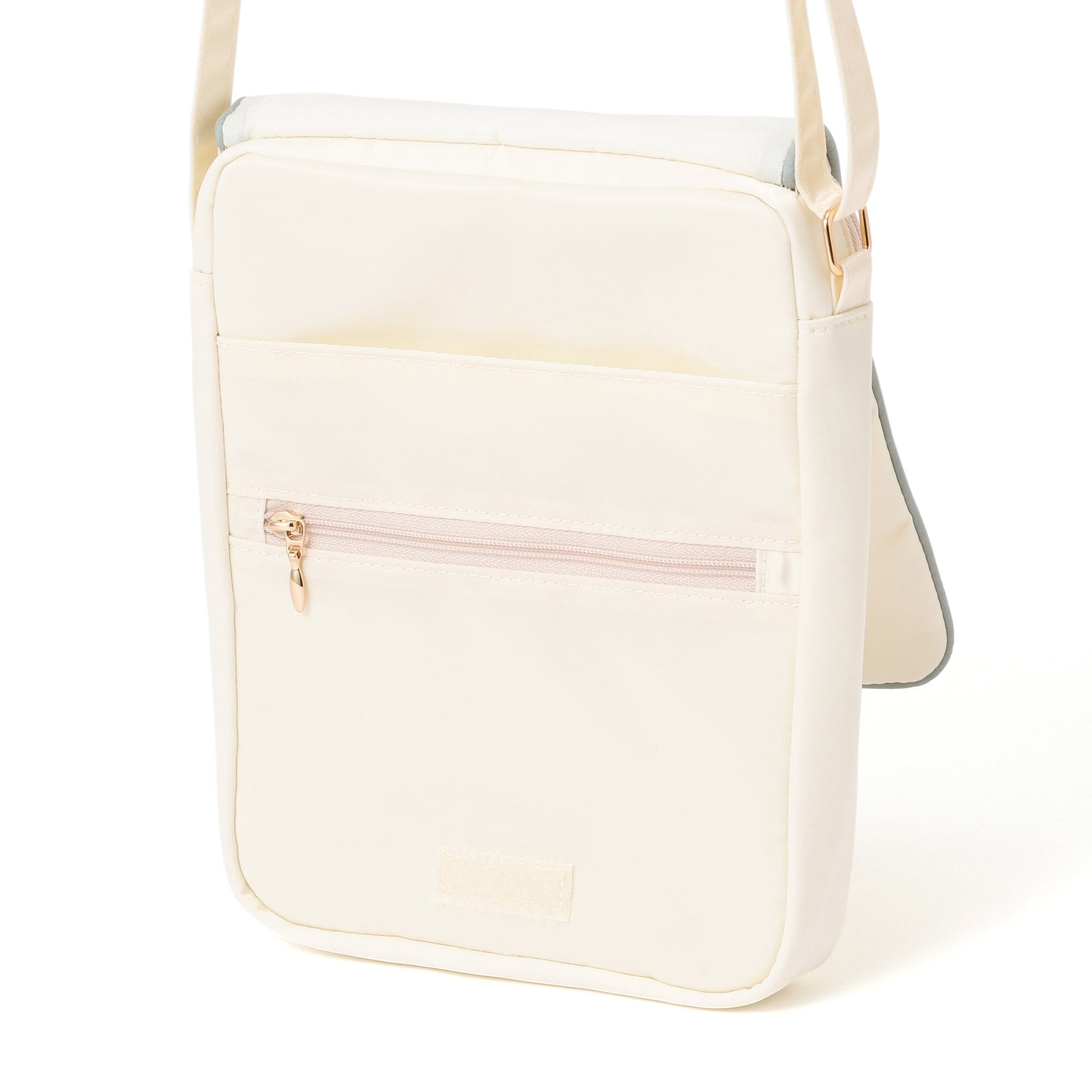 Bicolor Satin Travel Sacoche Bag Mint X Ivory