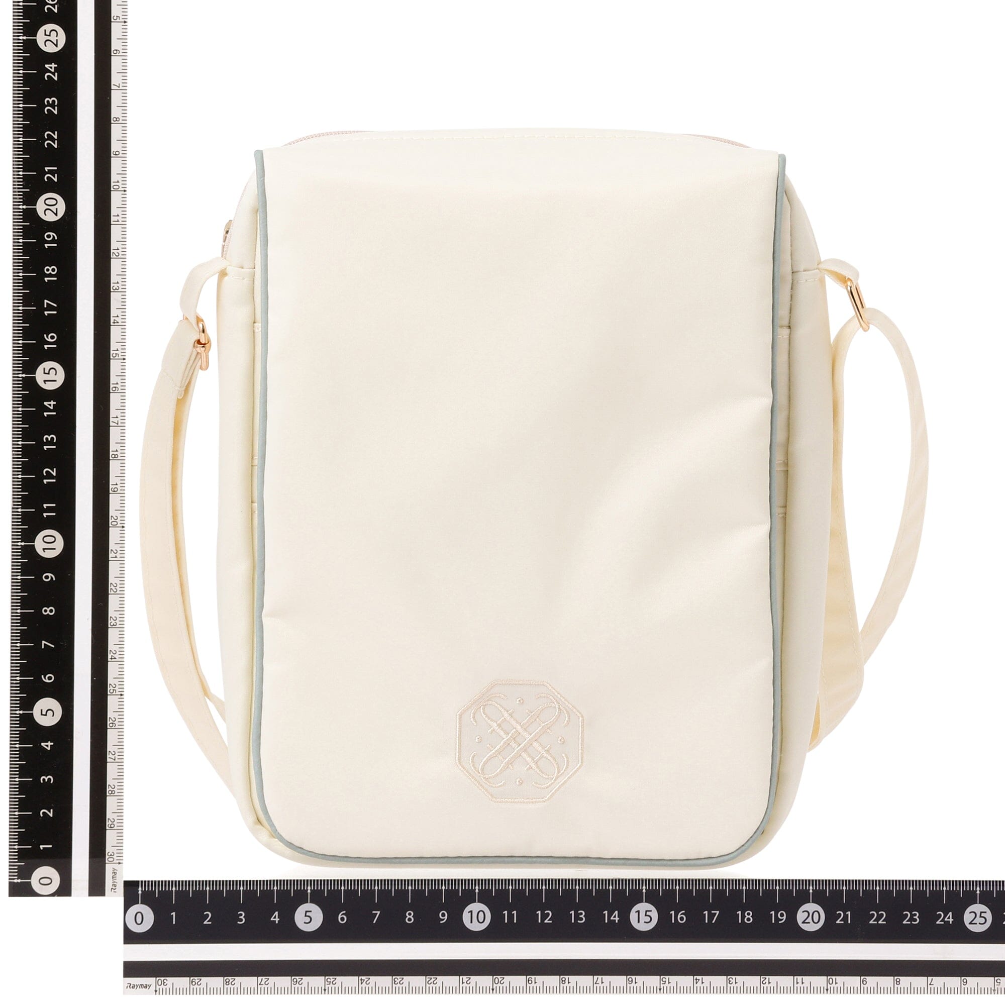 Bicolor Satin Travel Sacoche Bag Mint X Ivory