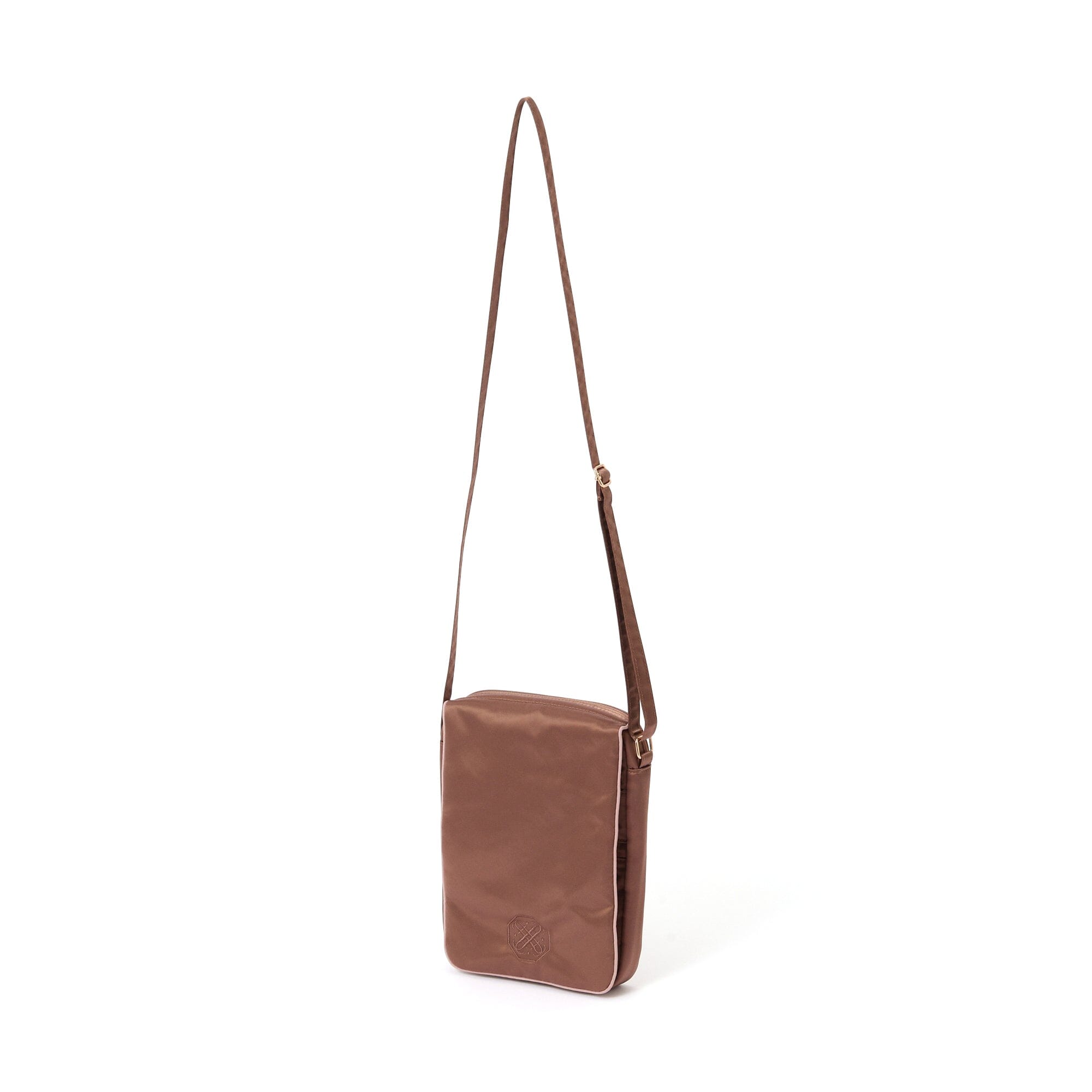Bicolor Satin Travel Sacoche Bag Pink X Brown