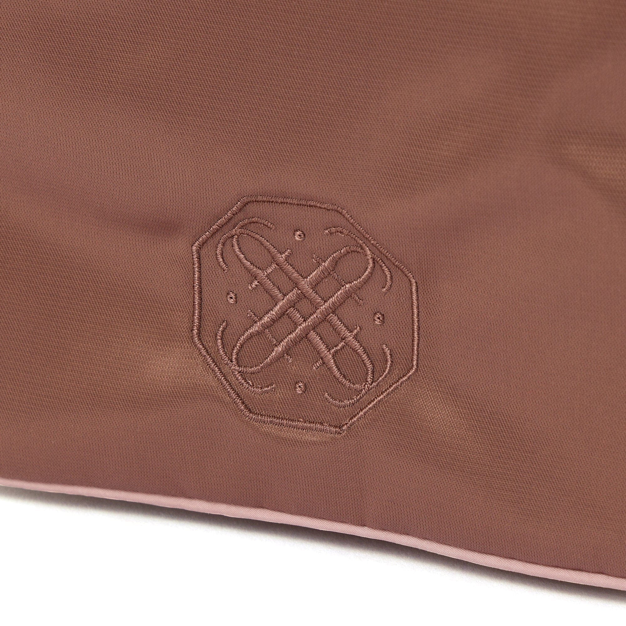 Bicolor Satin Travel Sacoche Bag Pink X Brown