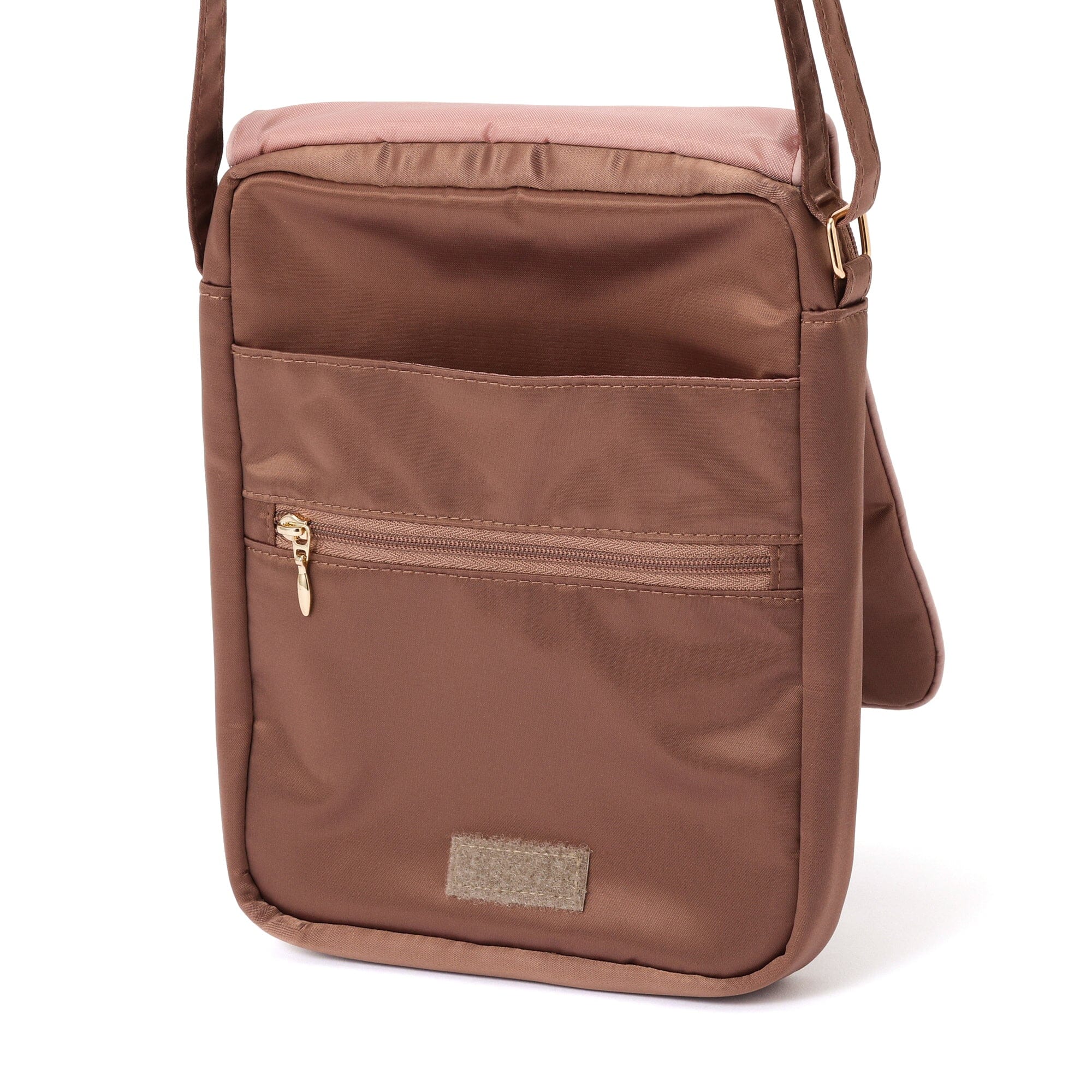 Bicolor Satin Travel Sacoche Bag Pink X Brown