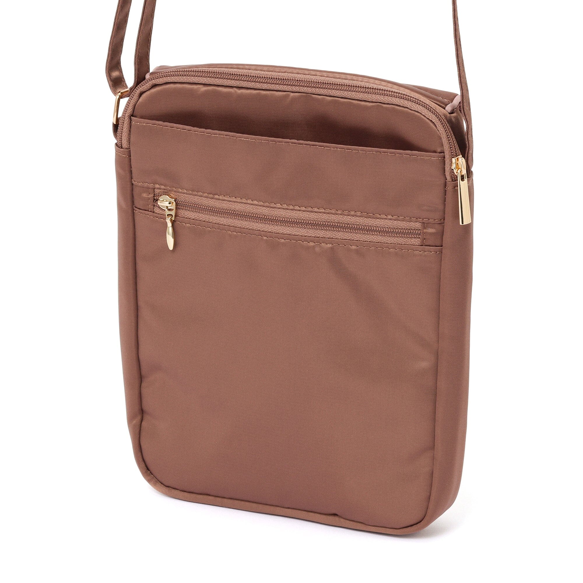 Bicolor Satin Travel Sacoche Bag Pink X Brown