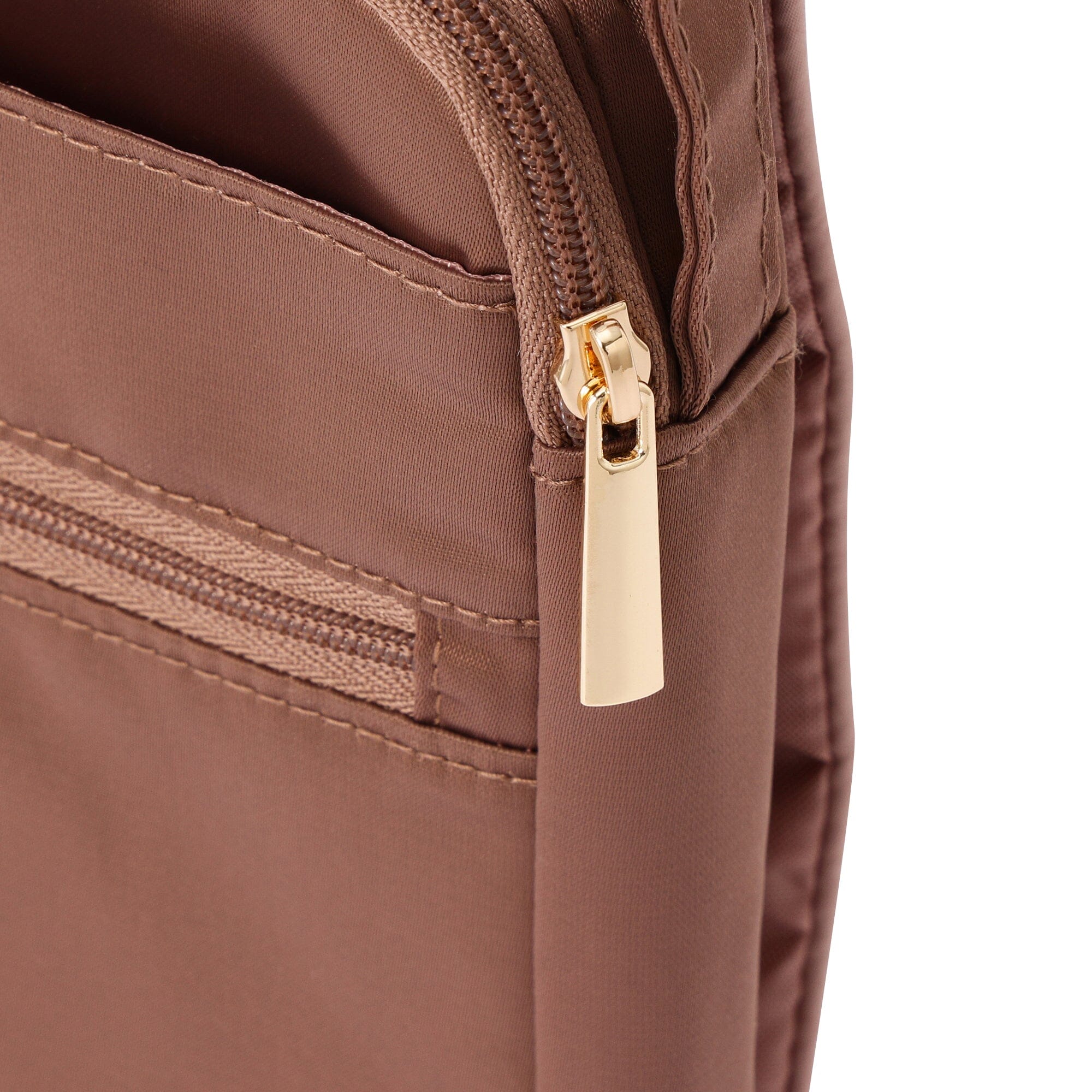 Bicolor Satin Travel Sacoche Bag Pink X Brown