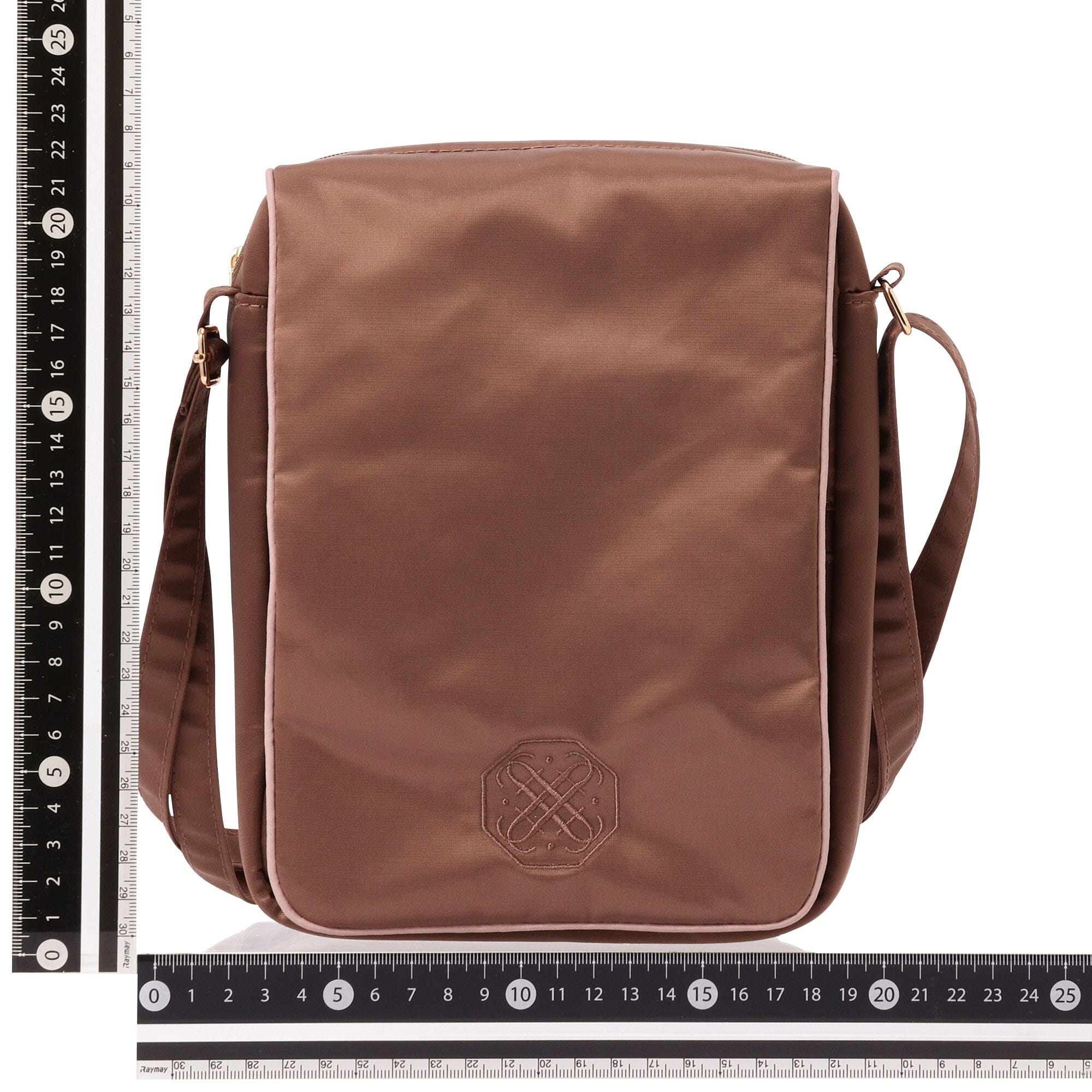 Bicolor Satin Travel Sacoche Bag Pink X Brown