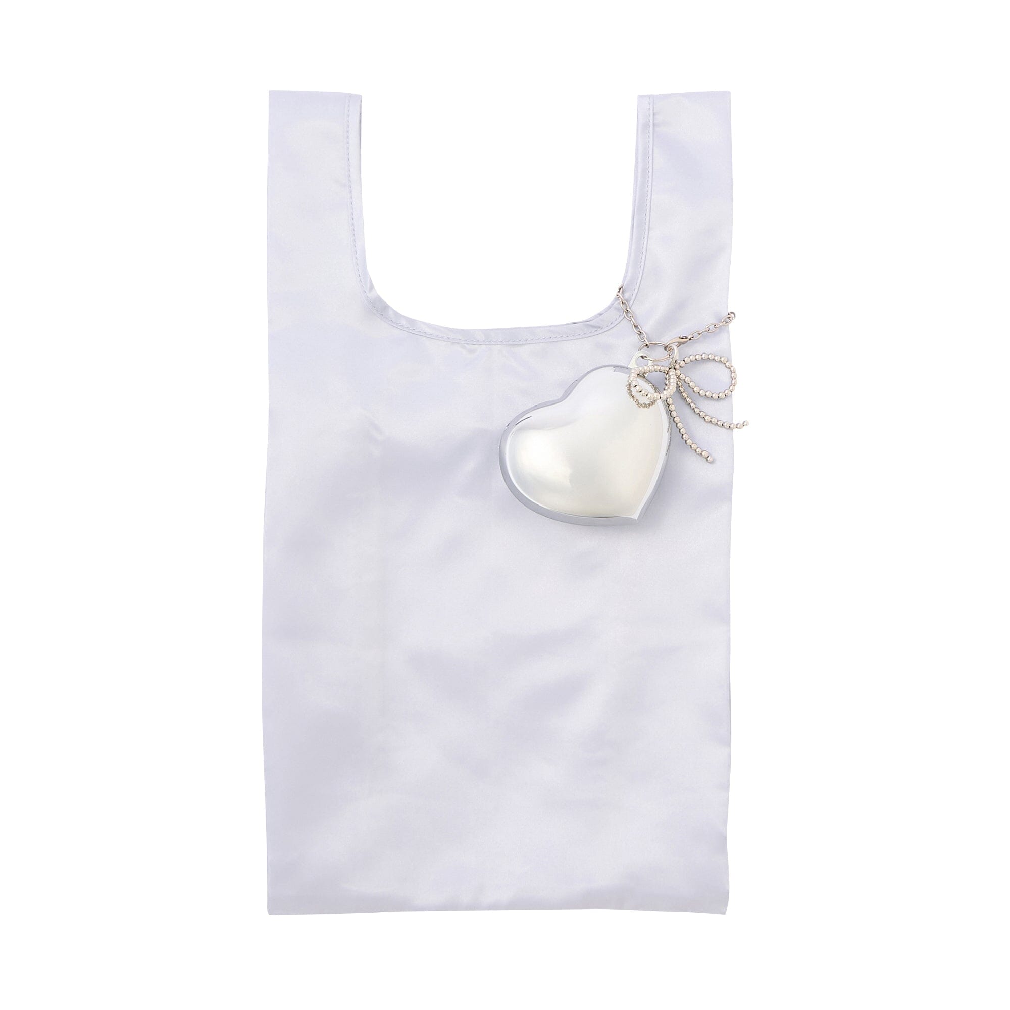 Bag Charm Eco Bag Hard Heart Silver