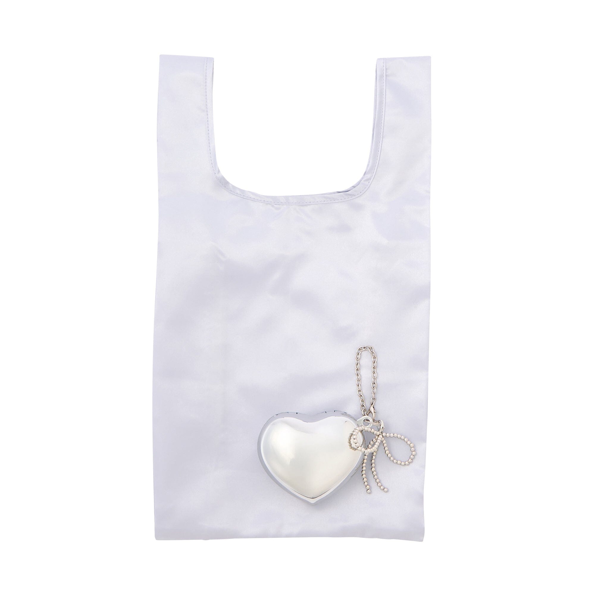 Bag Charm Eco Bag Hard Heart Silver