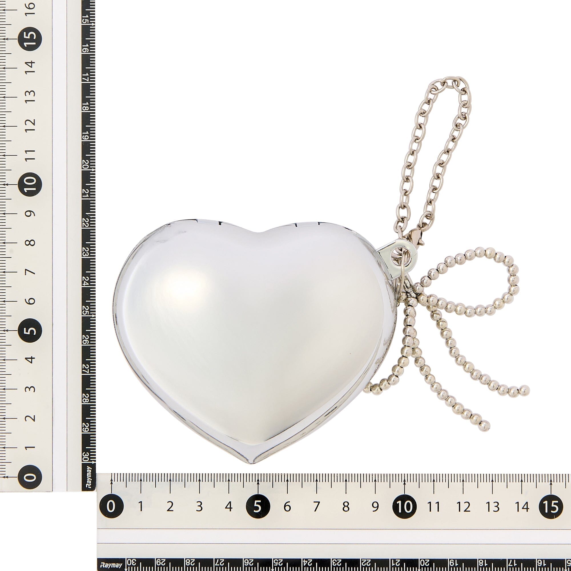 Bag Charm Eco Bag Hard Heart Silver