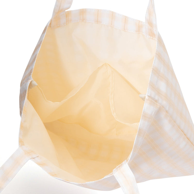 Logo Tote Bag Gingham Small Yellow