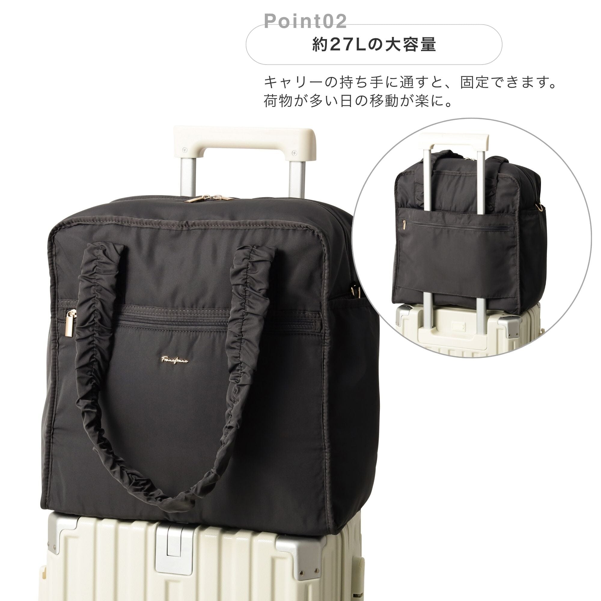 Classic Flower Travel Bag S Dark Gray