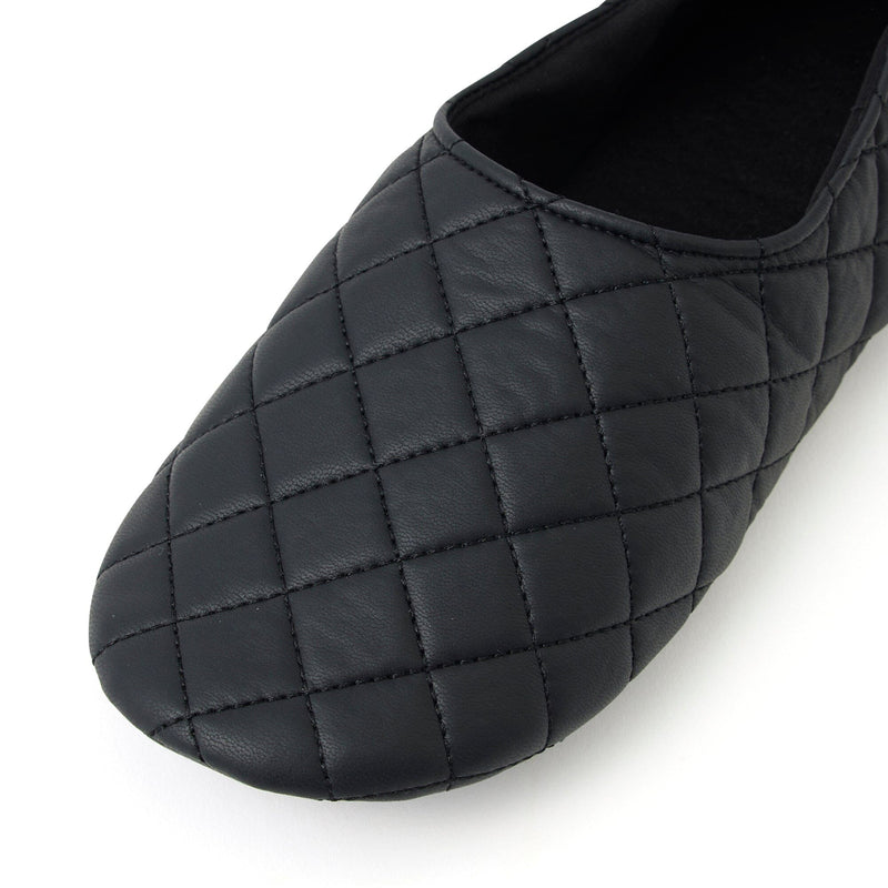 Pocketable Roomshoes  Quilted Black