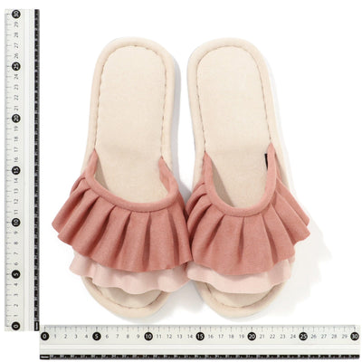 Double Frills Room shoes  Pink