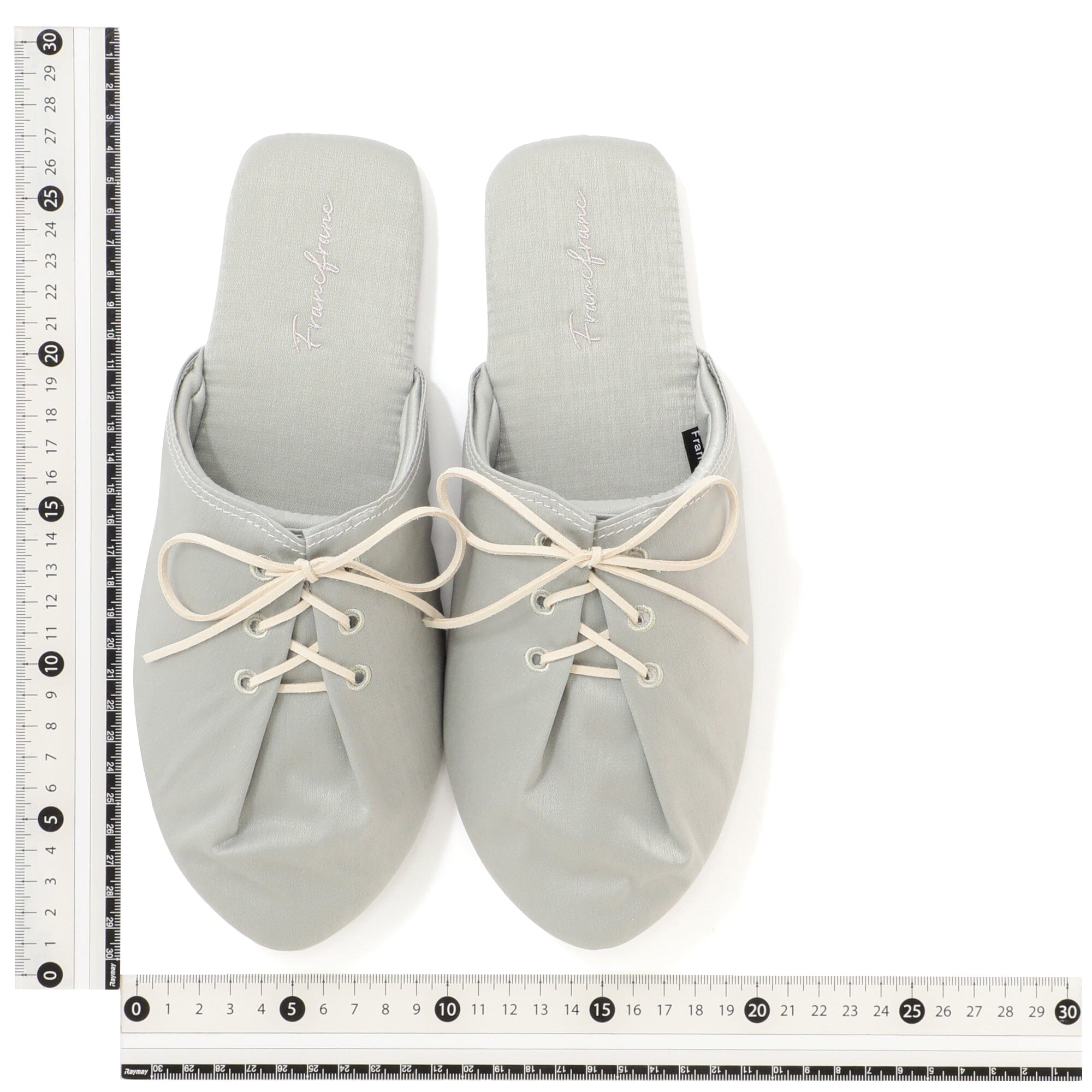 Satin Laceup Room Shoes Mint