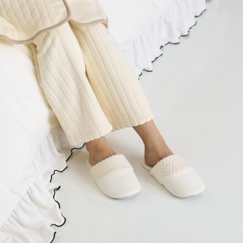 Warm Fleece Room Shoes Ivory