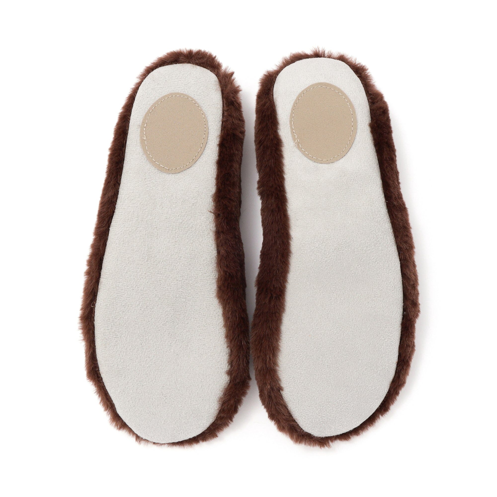 Pocketable Eco Fur Room Shoes Brown