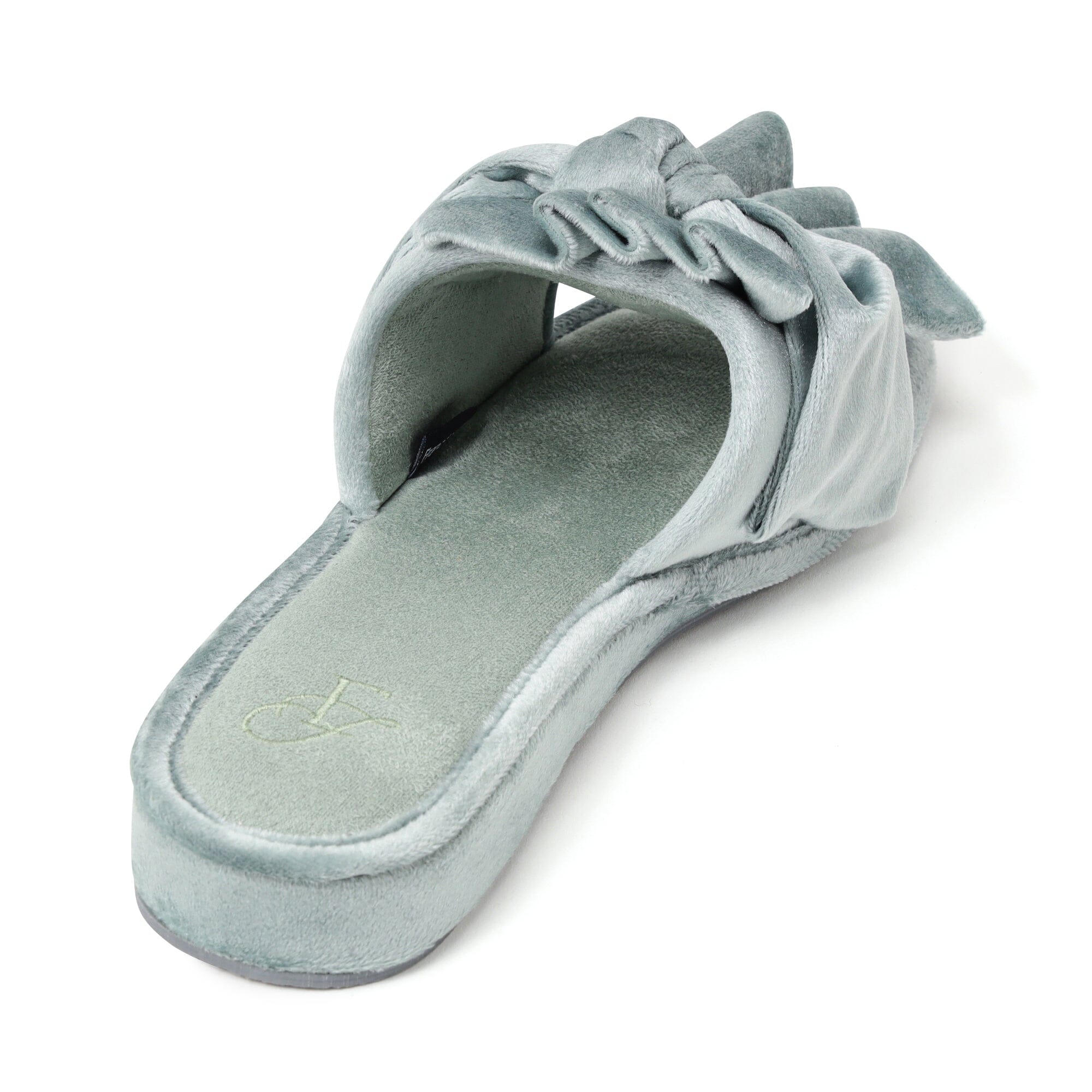 Velour Ribbon Room Shoes Mint