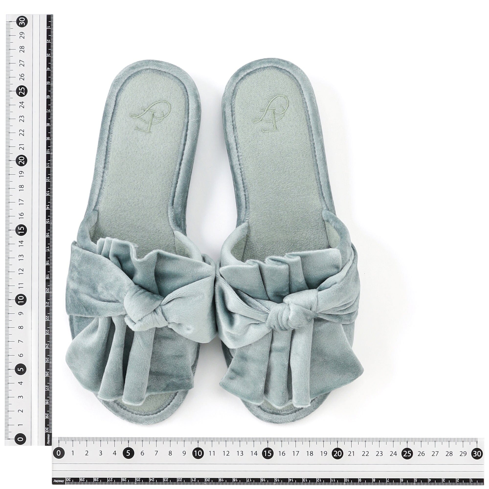 Velour Ribbon Room Shoes Mint