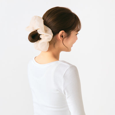 大玻璃紗髮圈Chouchou 象牙色