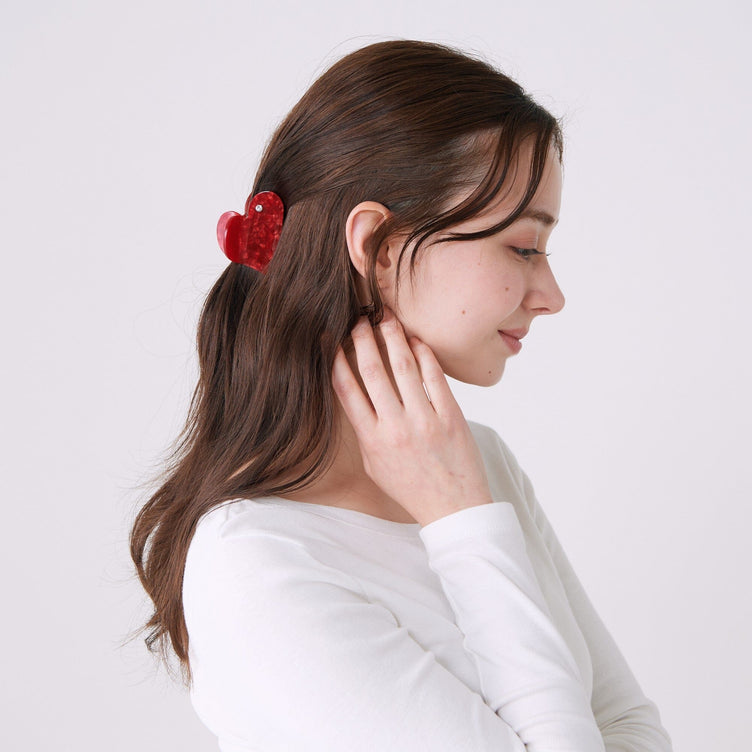 Heart Hair Clip Red