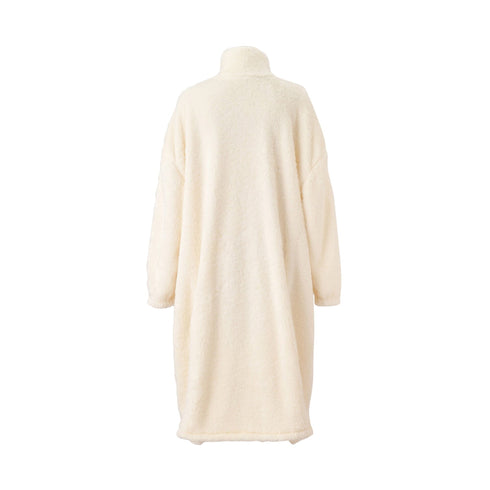 Warm Fleece Blanket Robe  White