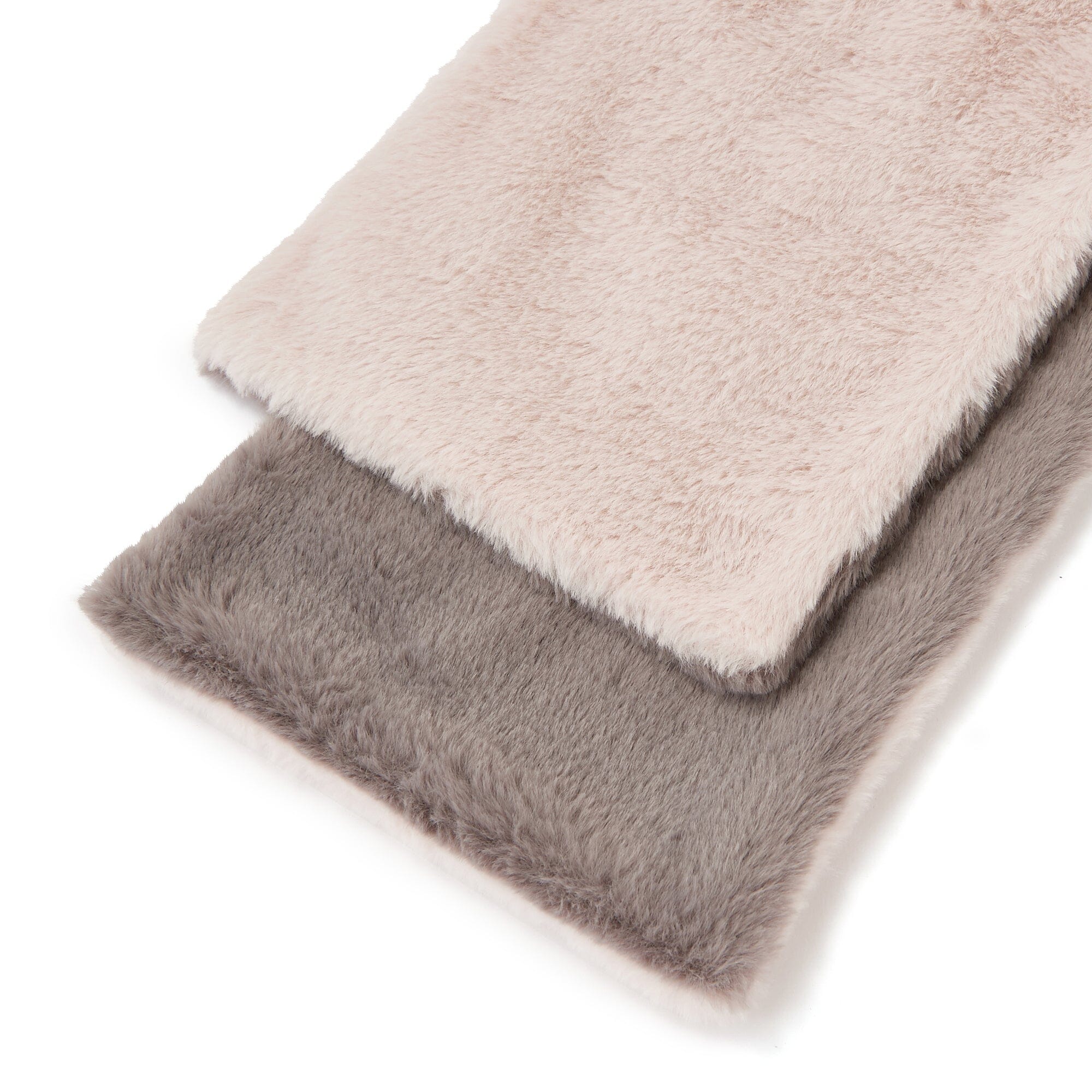 Fur Tippet Reversible Pink X Gray