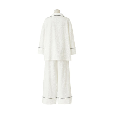 Logo Check  Jacquard Pajama  White