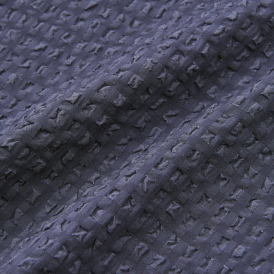 LOGO 格紋提花睡衣套裝深藍色