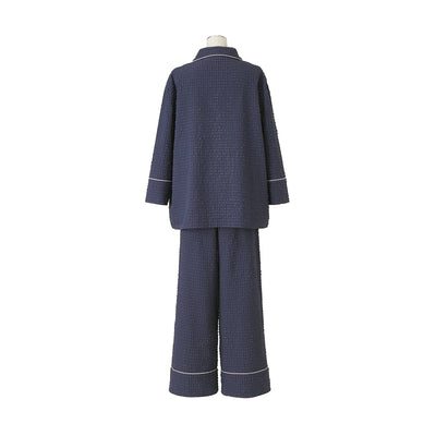 Logo Check  Jacquard Pajama  Navy