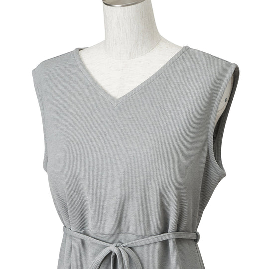 Ice Touch Rib Dress With Cup Gray