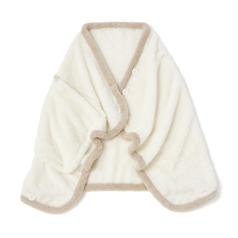 Warm Fleece 4Way Poncho White