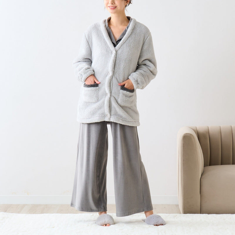 Warm Fleece Cardigan Grey