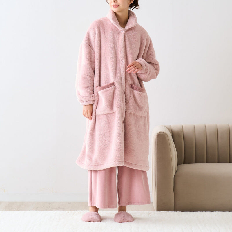 Warm Fleece Blanket Robe Pink