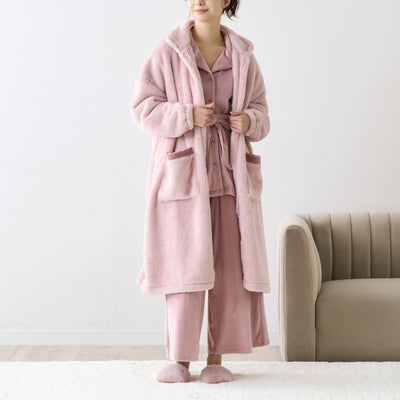 Warm Fleece Blanket Robe Pink