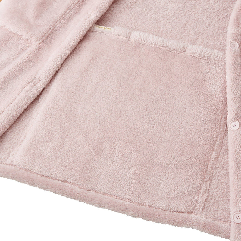 Warm Fleece Blanket Robe Pink