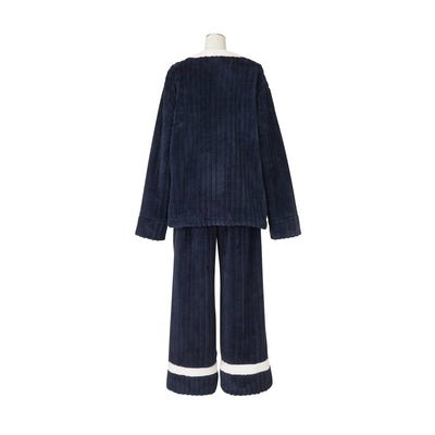 Warm Fleece Pajamas For Men Navy