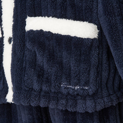 Warm Fleece Pajamas For Men Navy