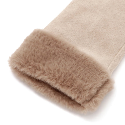 Suede Gloves Beige