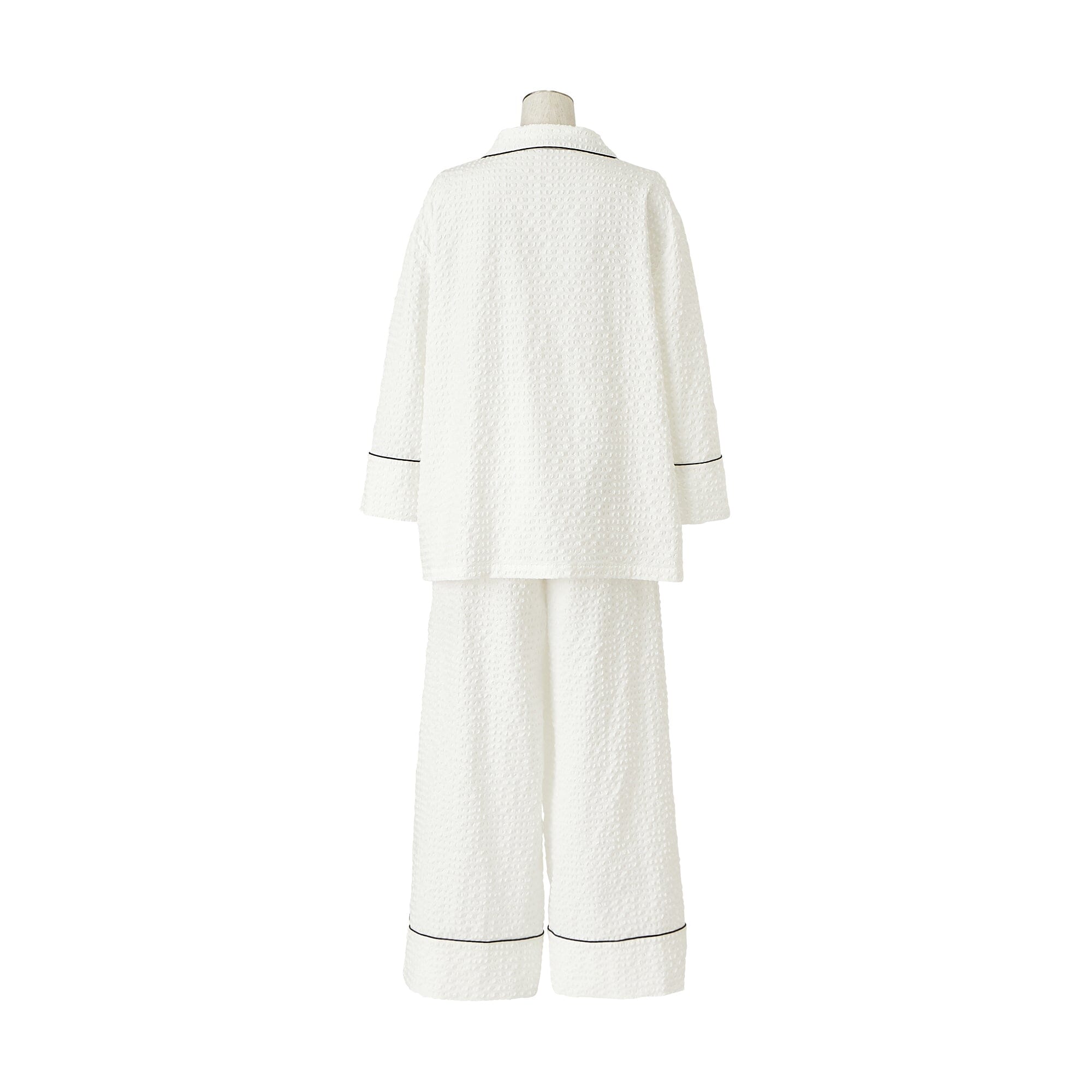 Logo Check Jacquard Pajamas With Embroidery White