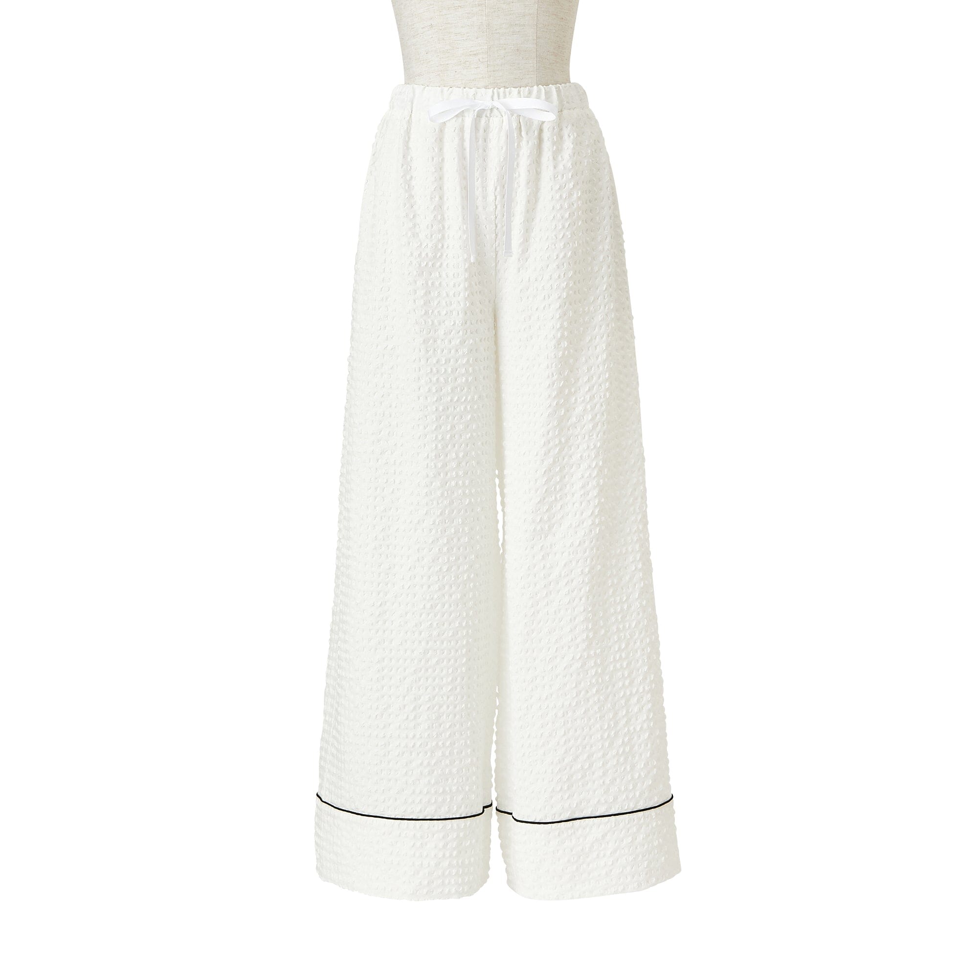 Logo Check Jacquard Pajamas With Embroidery White