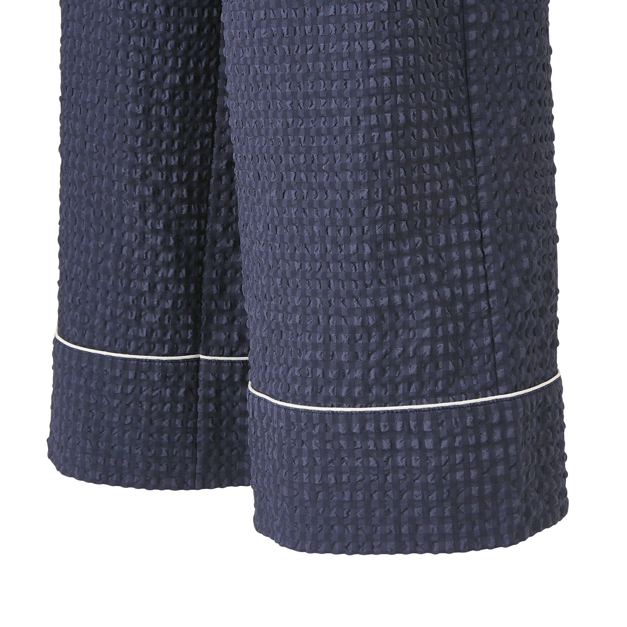 LOGO 格紋提花睡衣套裝深藍色