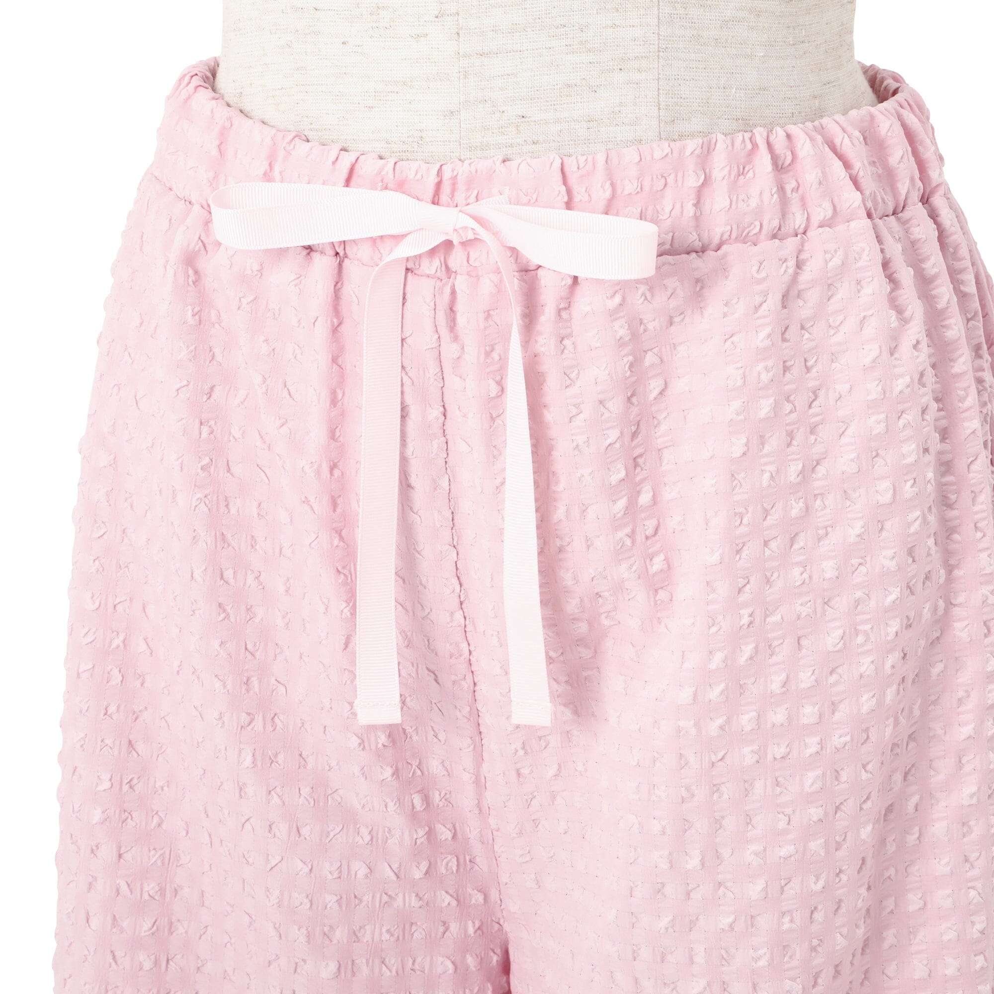 Logo Check Jacquard Pajamas With Embroidery Pink