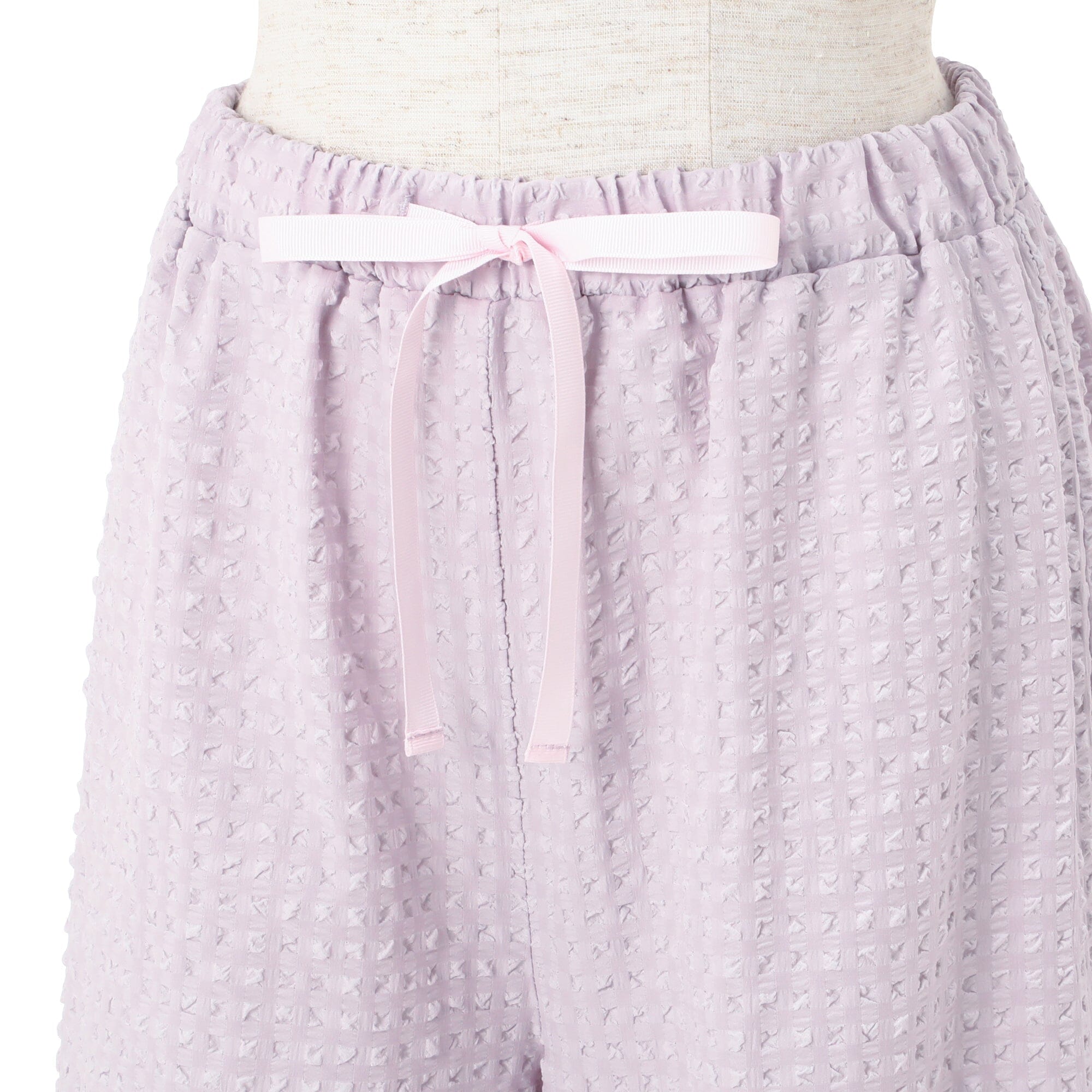 Logo Check Jacquard Pajamas With Embroidery Purple