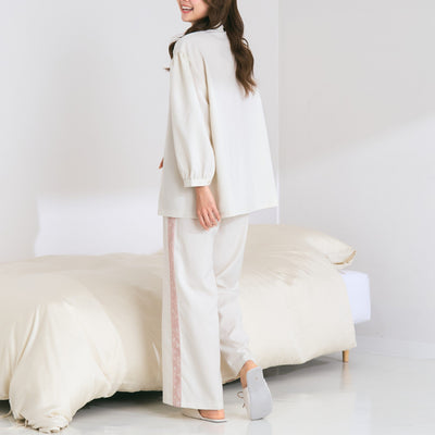 Temperature Control Lace Line Pajama Ivory