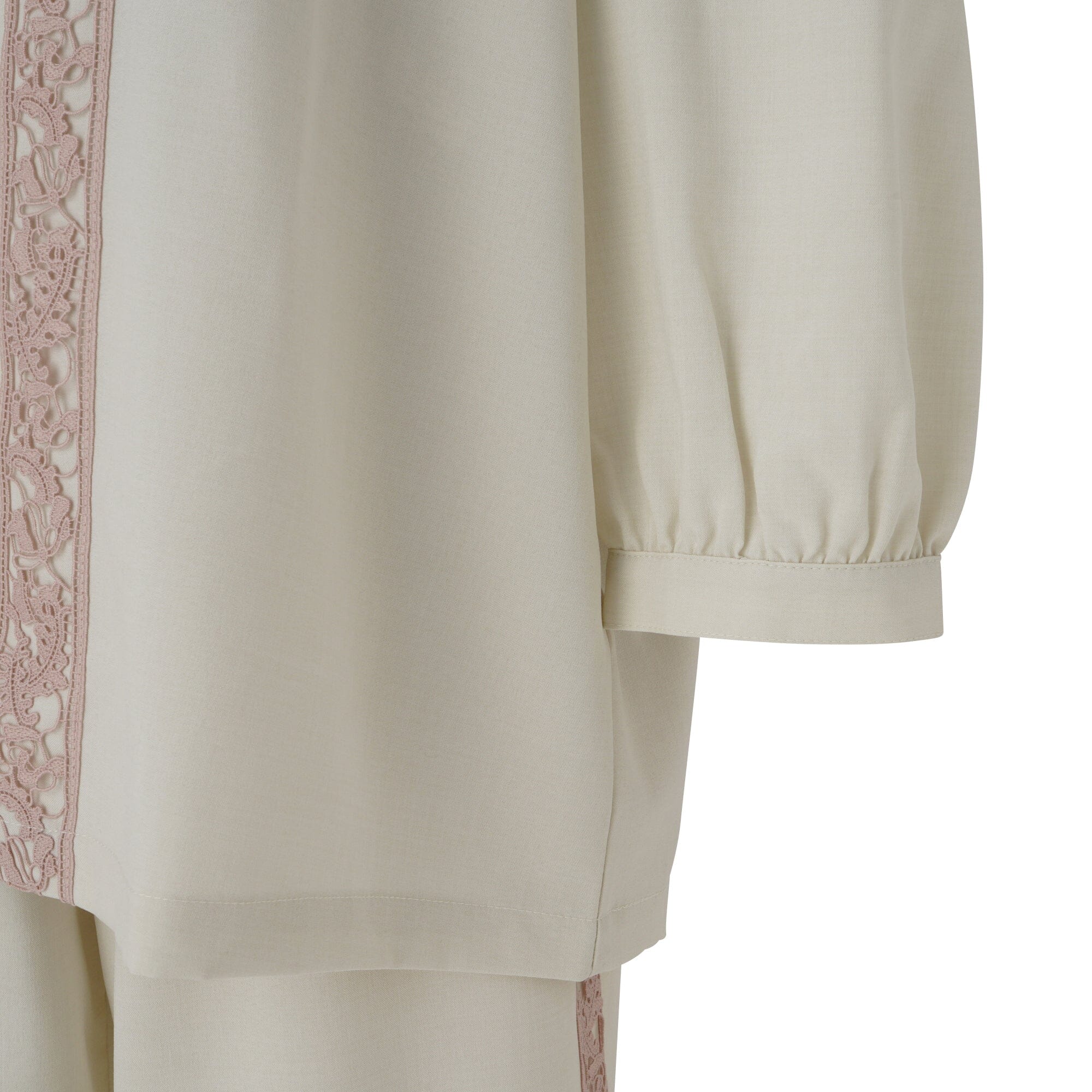 Temperature Control Lace Line Pajama Ivory