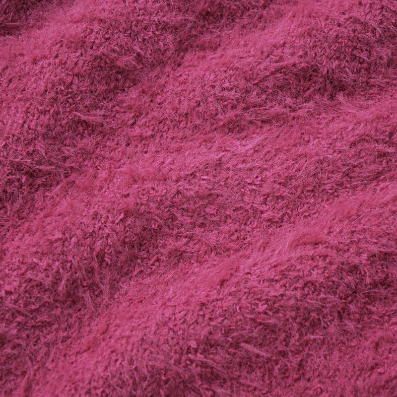 Feather Yarn Cardigan Dark Pink