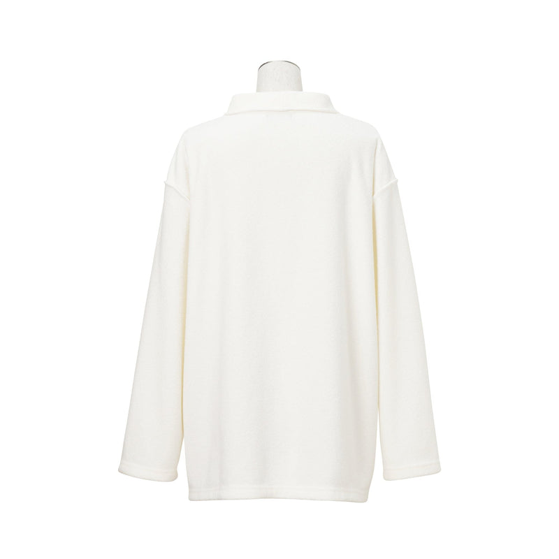 Cut Pile Cardigan Ivory