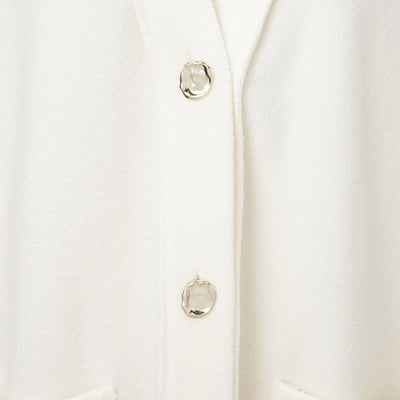 Cut Pile Cardigan Ivory
