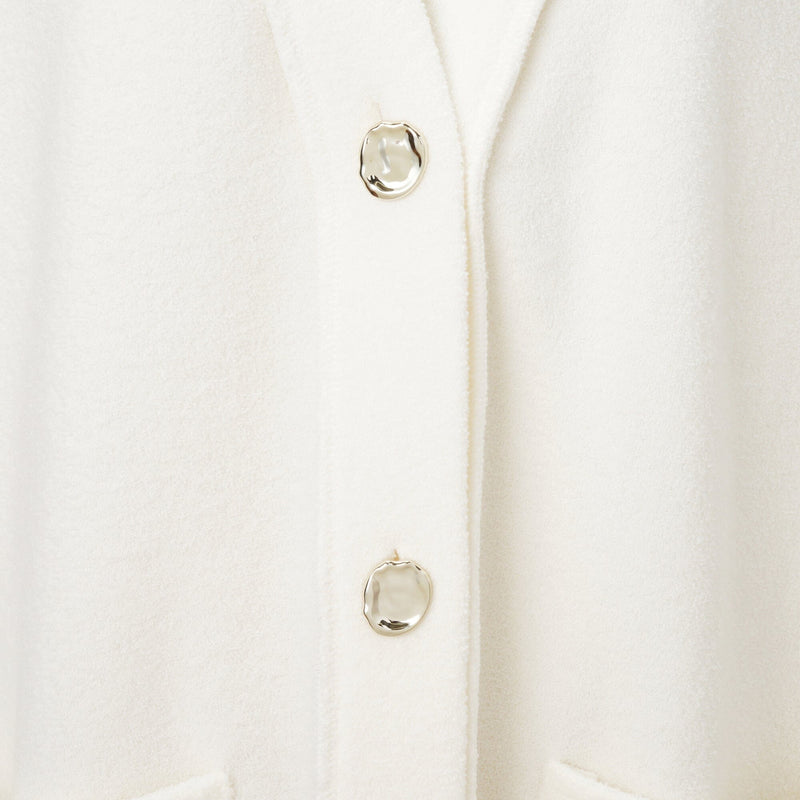 Cut Pile Cardigan Ivory