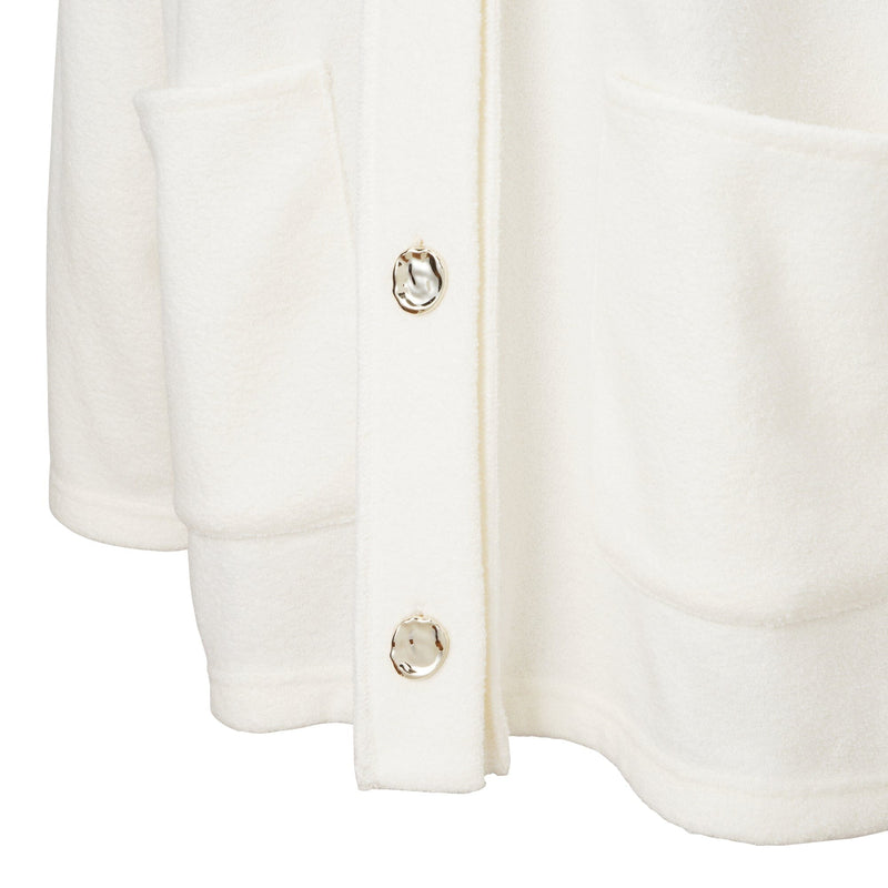 Cut Pile Cardigan Ivory
