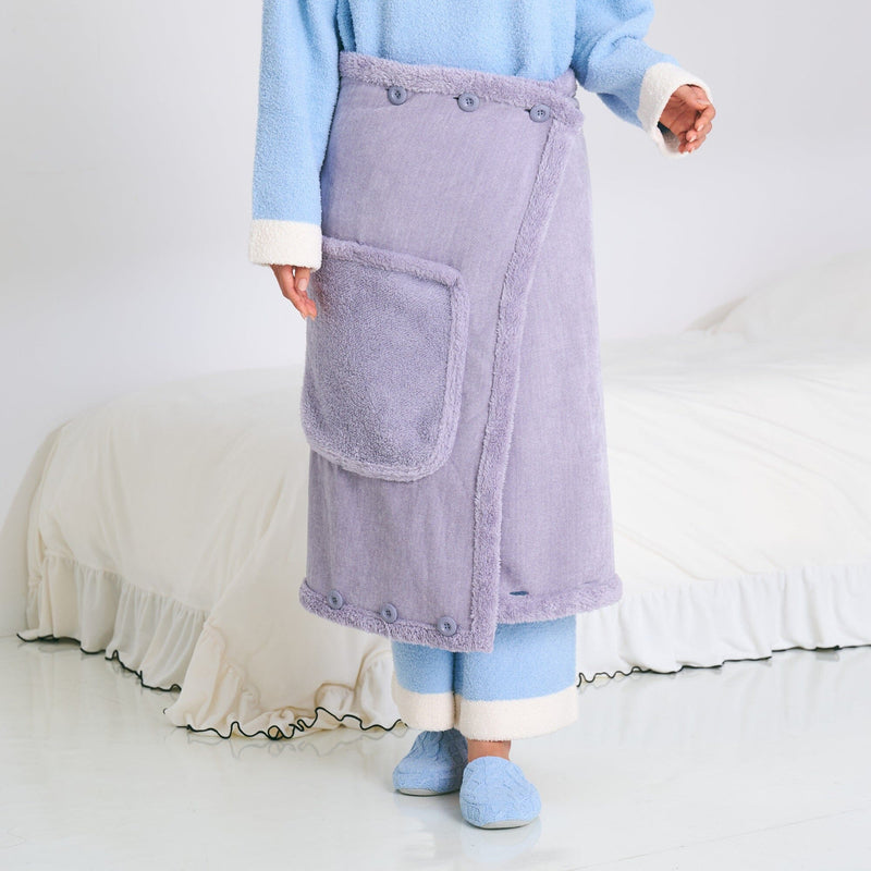 Reversible Warm Fleece 4-Way Poncho Small Light Blue