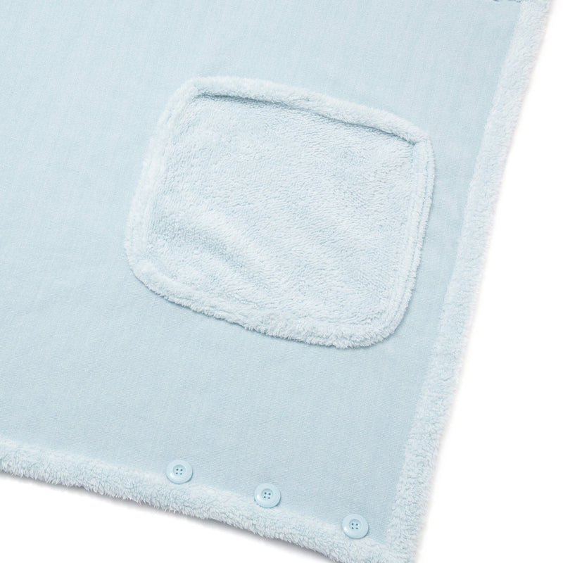 Reversible Warm Fleece 4-Way Poncho Small Light Blue